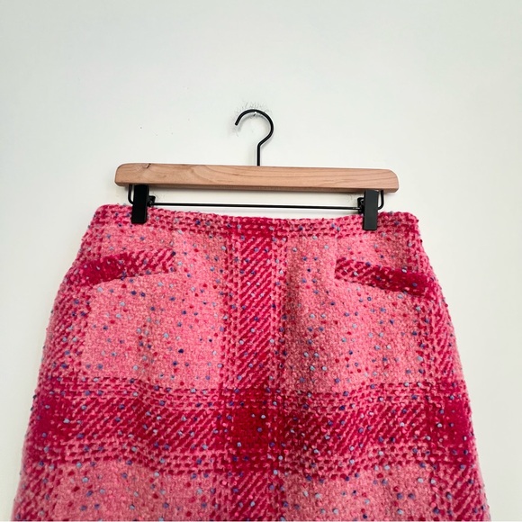 Nwt Talbots Confetti Plaid Tweed A-line Skirt Wool Blend Pink Preppy retro - Picture 3 of 11